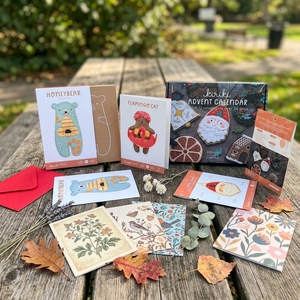 Cartes de vœux vintage haut de gamme personnalisées pour Noël, anniversaire, fêtes, avec boîtes d'enveloppes cadeaux assorties - Product Image 2