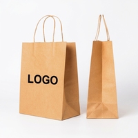 Sacs d'emballage en papier kraft pour restaurants, cafés, gâteaux, à emporter, écologiques, biodégradables, recyclables, avec logo personnalisé imprimé