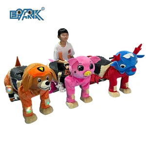 Battery Coin Operated Machine Electronic Zoo Walking Rider Animals Plush Rides For Park