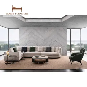 आधुनिक यूरोपीय शैली घर कमरे में रहने वाले फर्नीचर सुरुचिपूर्ण 2 3 सीटों वाले सोफे ग्रे चमड़े चमड़े स्टेनलेस आधार सोफे