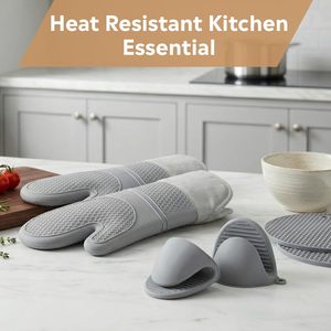 Ensemble de maniques et de protège-plats en silicone résistant à la chaleur pour la cuisson – Vente chaude - Product Image 3