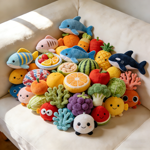 Prix d'usine Jouets en peluche Kawaii sur le thème de l'océan avec <span class=keywords><strong>requin</strong></span> et motif raisin, en gros pour recharges de machines à griffes, fournitures douces et durables - Product Image 1