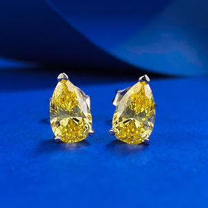 Boucles d'oreilles <span class=keywords><strong>en</strong></span> argent sterling 925 avec zircon <span class=keywords><strong>en</strong></span> forme de poire de 5*8 mm pour femmes - Product Image 1