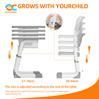 Chaises d'école ergonomiques Qichen avec support lombaire, ensemble table et chaise pour l'école primaire avec bords de sécurité, chaise d'écolier