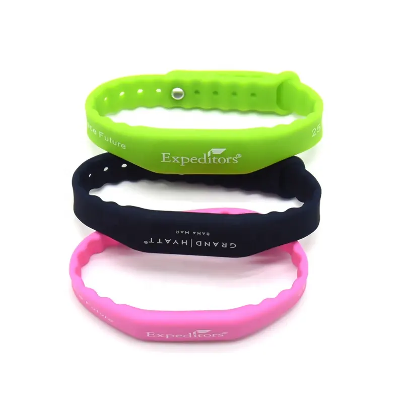 Factory Price 13.56mhz Sports Meet Rfid Bracelet Electrosyllabic Nfc Silicone Wristband Nfc Smart Band