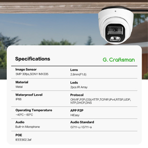 GR-HFI-M5S รักษาความปลอดภัย gcraftsman ลูกตาโดม IP POE การตรวจจับการเคลื่อนไหวอัจฉริยะในตัวไมค์ในตัวกล้องกลางคืนแอป Hieasy - Product Image 2