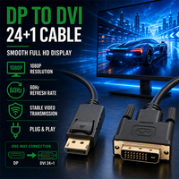 Câble adaptateur DP vers DVI24+1 plaqué or de haute qualité 1,8 m pour la conversion de carte graphique DVI vers moniteur