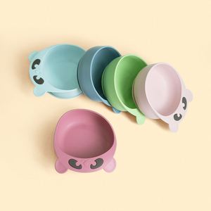 Vaisselle pour bébé en silicone de qualité alimentaire sans BPA, bol à dîner pour enfants, bol à ventouse en silicone en forme d'ours sans BPA, sûr pour les bébés - Product Image 1