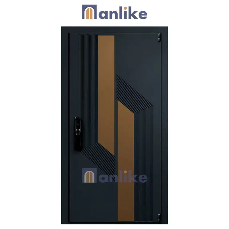 Anlike Main Security Villa Full Aluminium Turkish Exterior Hinge Royal Custom Single Modern Front Doors For Sale