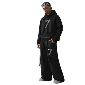 Ensemble sweat-shirt et hoodie imprimé en coton 100% tricoté, vêtements décontractés personnalisés - Product Image 1
