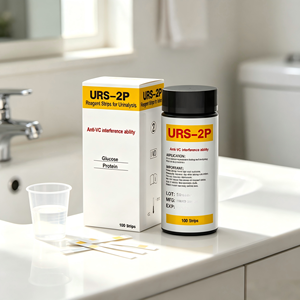 Bandelettes <span class=keywords><strong>de</strong></span> <span class=keywords><strong>test</strong></span> urinaire URS-2P 2 paramètres : Glucose et Protéines – Réactifs d'analyse urinaire pour usage domestique et clinique, <span class=keywords><strong>test</strong></span> du diabète et des reins - Product Image 3