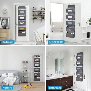 5-<b>Shelf</b> Over the Door Hanging Organizer with 2 Metal <b>Hooks</b> Shoes Organizer - Product Image 5