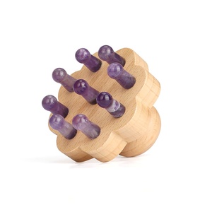 Dispositivo de masaje para el cuero cabelludo, peine de flor de ciruelo de cristal Antiestático de 9 dientes con beneficios de relajación para la cabeza - Product Image 3