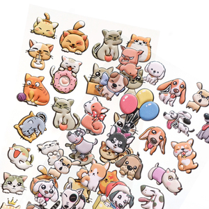 Nekoni 3D Puffy Puppy Kitty Panda Lézard Escargot Tortue Hérisson Beetle Autocollant pour Mousse Animal Autocollant Feuille - Product Image 1