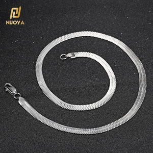 NUOYA <span class=keywords><strong>Cadena</strong></span> <span class=keywords><strong>de</strong></span> Plata Hip Hop, Collar <span class=keywords><strong>de</strong></span> Espiga Plana <span class=keywords><strong>de</strong></span> Acero Inoxidable, Gargantilla <span class=keywords><strong>de</strong></span> <span class=keywords><strong>Cadena</strong></span> <span class=keywords><strong>de</strong></span> Serpiente, Joyería Fina, Regalo para Hombres - Product Image 1