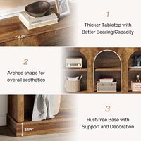 Table console de style farmhouse avec rangement à 3 niveaux, table de canapé rectangulaire en bois, pieds réglables pour l'entrée