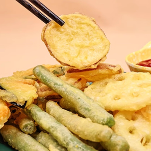 Combo clásico de tempura de verduras (4 verduras diferentes), prefrito congelado, cocina en freidora de aire - Product Image 3