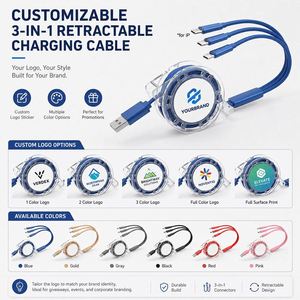 Promotional Gift <b>3</b> in 1 Fast Charging Data <b>Cable</b> Wholesale New Product Custom Telescopic Smooth Custom Logo Charge <b>Cable</b> - Product Image 3