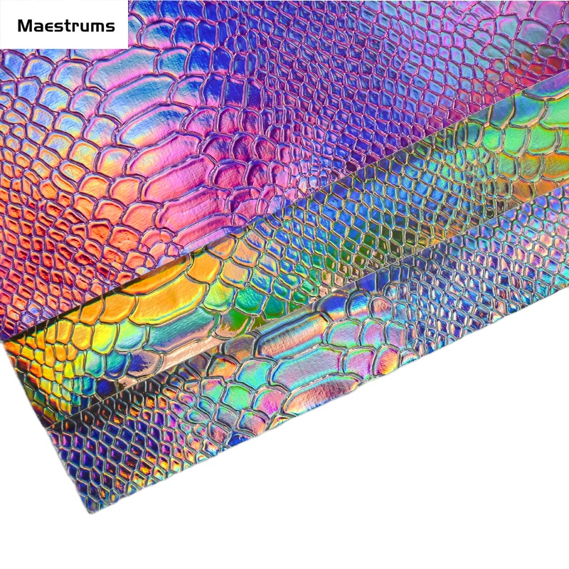 Factory Price Snake Skin TPU Hologram Vinyl Leather Fabric for Handbag & Shoes & Other Decorative