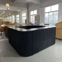 Comptoir de bar en bois massif noir de haute qualité, moderne et luxueux, pour la location commerciale et les événements