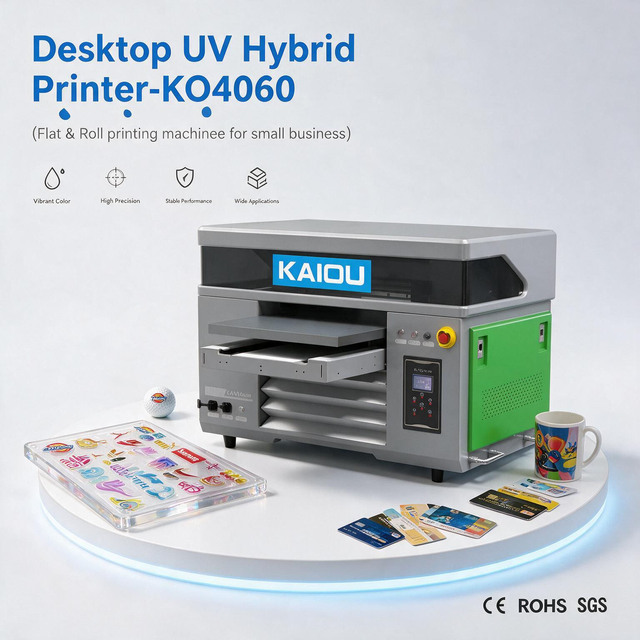 4060 Inkjet UV Color Label Printer with Varnish Function Flatbed Flatbed Printer 1 Year Warranty