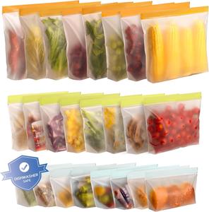 Sacs de conservation alimentaire réutilisables en PEVA, compatibles lave-vaisselle et étanches, sacs de congélation sans BPA pour la cuisine, les voyages et le maquillage - Product Image 1