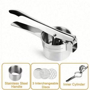 Prensa de Patatas Ecológica de Acero Inoxidable, Triturador de Frutas y Verduras, Exprimidor, Utensilios de Cocina para el Hogar - Product Image 3