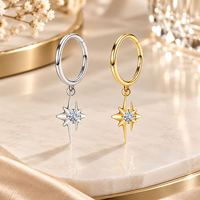 Aopo G23 Anneau clicker articulé en titane ASTM F136 pour septum, piercing nasal, Daith, Hélix, cartilage d'oreille, avec zircone cubique, bijoux de corps