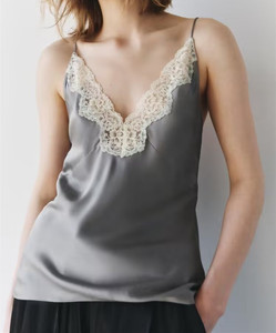 Ropa de Mujer MYST&ZA, Invierno 2025, Nueva Camisola de <span class=keywords><strong>Seda</strong></span> y Satén con Ribete de Encaje, Modelo Xiaogan, Versátil y a la Moda, 1067261 - Product Image 2
