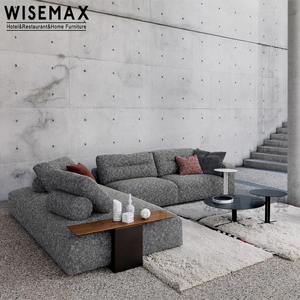 MUEBLES WISEMAX Sofá de Estilo Industrial Minimalista Italiano para Penthouse, Sofá de Madera Maciza para Villa - Product Image 3
