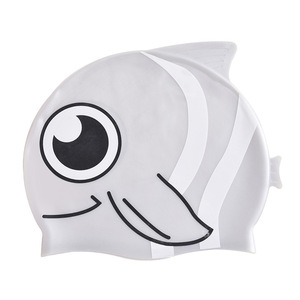 Gorro de natación para niños con estampado de peces, silicona, impermeable, elástico, cómodo para niños - Product Image 2