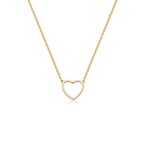 Graziosa collana Mini cuore cavo placcato oro semplice collana cuore amore dolce a mia figlia - Product Image 4