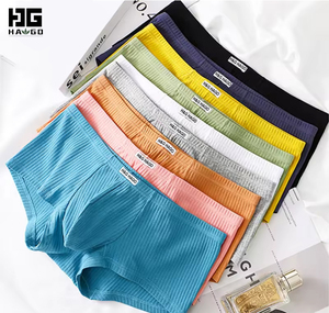 HAGO Sous-vêtements pour hommes de haute qualité, caleçons boxers en coton confortables et respirants, logo à la taille, séchage rapide, antibactériens, poche de maintien grande capacité - Product Image 1