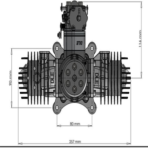DLE222 Aircraft <b>Model</b> Gasoline <b>Engine</b> Four-cylinder Two-stroke Side Exhaust Natural Air-cooled Hand Start Displacement 222CC DIY - Product Image 4