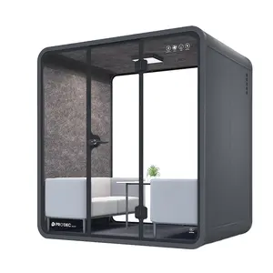 L Size 4 Persons Work Pod Office Meeting Room Soundproof Video Conference Booth Acoustic Pod