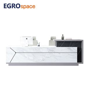 Ergospace יוקרה עיצוב פנים מחיר מלון 2 אדם סיטונאי עיצוב מודרני לבן שולחן עבודה דלפק - Product Image 2