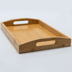 Plateau de service en bambou avec poignées 33x22x5cm, multi-usages pour la maison et l'hôtel, couleur unie - Product Image 4
