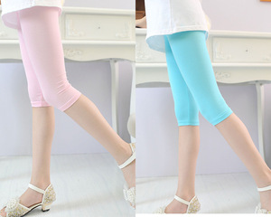Conjunto de 4 pantalones capri para niñas, color caramelo, ropa corta para niños, pantalones cortos de verano que combinan con todo, leggings M613 - Product Image 5
