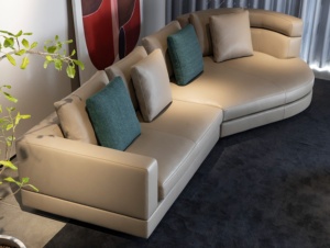 Moderno lujo italiano alto respaldo sofá con promoderno curvo cinturón de jadeíta para Hotel-muebles de sala de estar en apartamentos Villas - Product Image 2