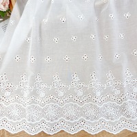 Tissu en coton blanc brodé ZSY Fashion 100 % coton avec motif brodé, accessoire tissé respirant pour filles