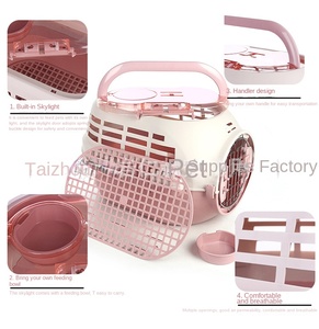 Sacs à dos de <span class=keywords><strong>transport</strong></span> pour animaux de compagnie en plastique écologique avec puits de lumière, bols à nourriture et cages à air, fermeture à bouton d'une capacité de 15kg pour chiens et chats - Product Image 6