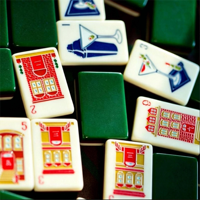 Mesa de Mahjong Plegable Portátil de Acrílico Azul de Lujo CHIVAN para Casino, Entretenimiento y Juego, Ecológica y Automática para 4 Jugadores