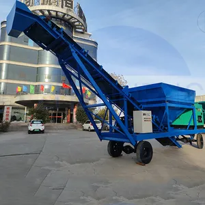 Personnalisé Mobile Agrégat de Béton Lot Machine Sec Ready Mix Centrale À Béton avec moteur diesel