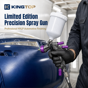Pistola de Pulverización KINGTOP HVLP de Alimentación por Gravedad con Boquilla de Precisión de 1.3 mm y Contenedor de 600 ml, Controles Ajustables para Reacabado Automotriz - Product Image 1