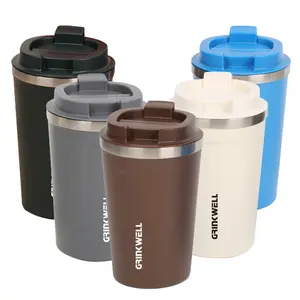 380 ml isolierter vakuum versiegelt Kaffeebecher doppelwandig edelstahl becher reise-Kaffeebecher mit Deckel