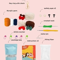 Dikiş dokuma oyuncaklar DIY tığ kiti hayvan tilki kirpi Bunny Combo Amigurumi tığ hayvanlar için bebek seti örgü zanaat