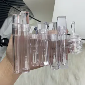 Private Label-botella de plástico para brillo de labios, envase vacío de 6ML para brillo de labios, tubo transparente de brillo de labios