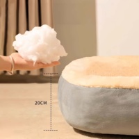 Coussin pour animaux de compagnie pliable, doublure intérieure en peluche douce et respirante, base lavable et antidérapante, adapté à toutes les saisons