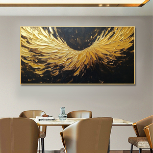 Handmade <span class=keywords><strong>canvas</strong></span> 3D kết cấu vàng đen trừu tượng bức tranh sơn dầu và tường nghệ thuật trang trí nội thất sang trọng - Product Image 3