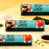 Caja de Cartón Cilíndrica para Sushi, Diseño Viral TK, Laminada, de Grado Alimenticio, Impresión Personalizada, para Restaurante Omakase, Venta al Por Mayor, OEM